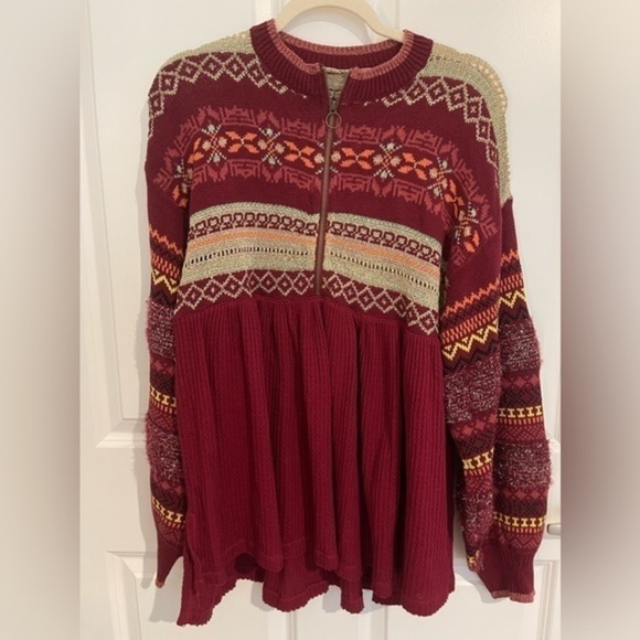 FP Cozy Cabin Winter Fair Isle Peplum Sweater - Picture 4 of 6